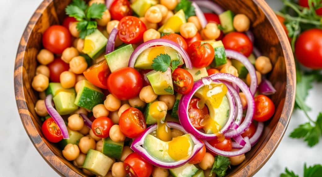 salada de grão de bico