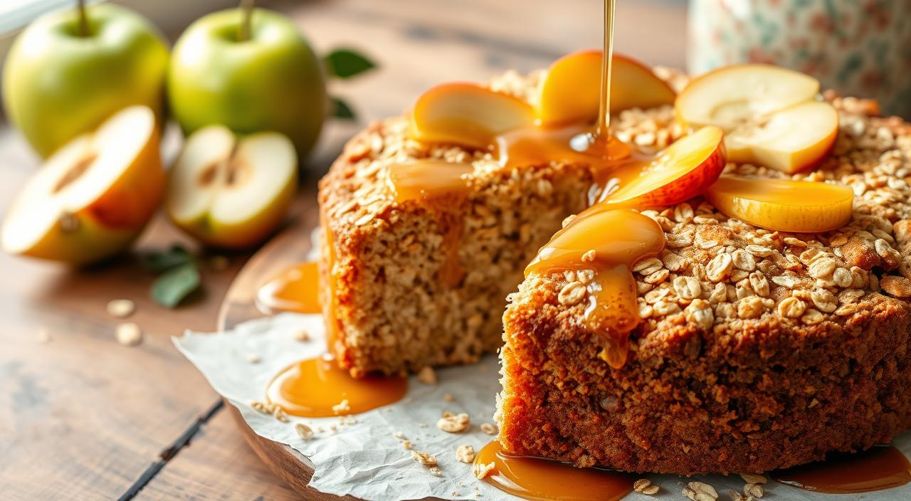 Bolo de Maçã com Aveia e Mel: Receita Saudável, Sem Açúcar Refinado e ...