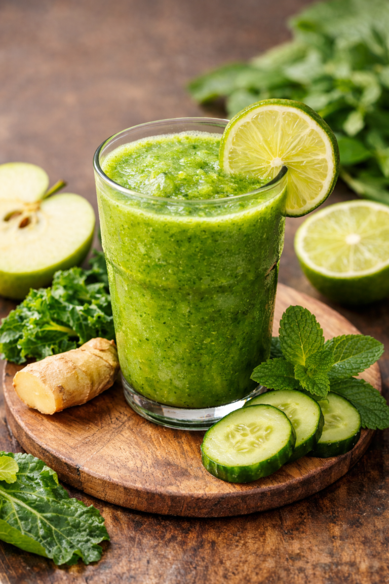 Suco Verde Funcional: Maximizando a Absorção de Ferro com Vitamina C e Suporte à Saúde Hepática