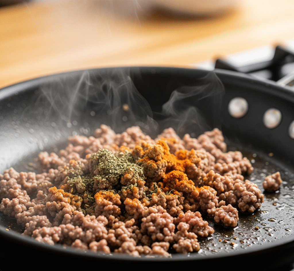Carne moída refogando