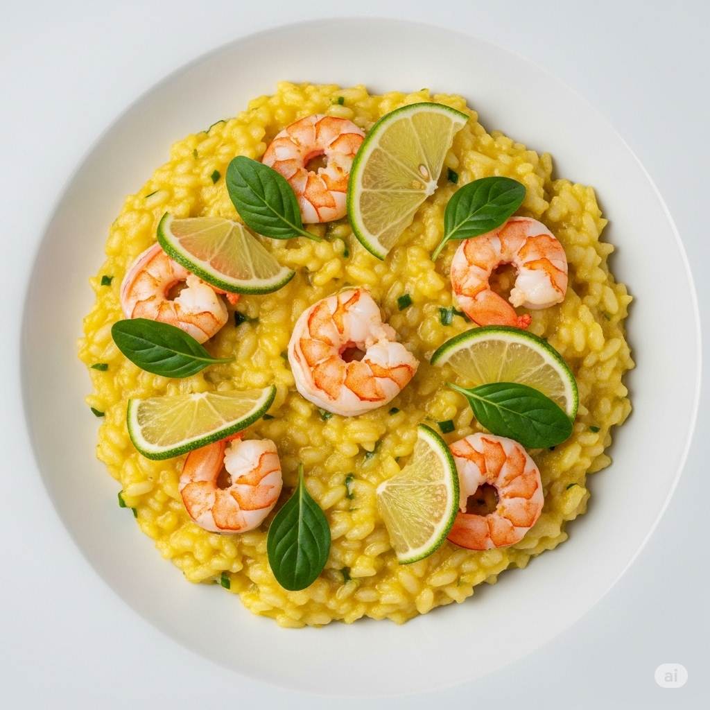 Risoto de limão com camarão