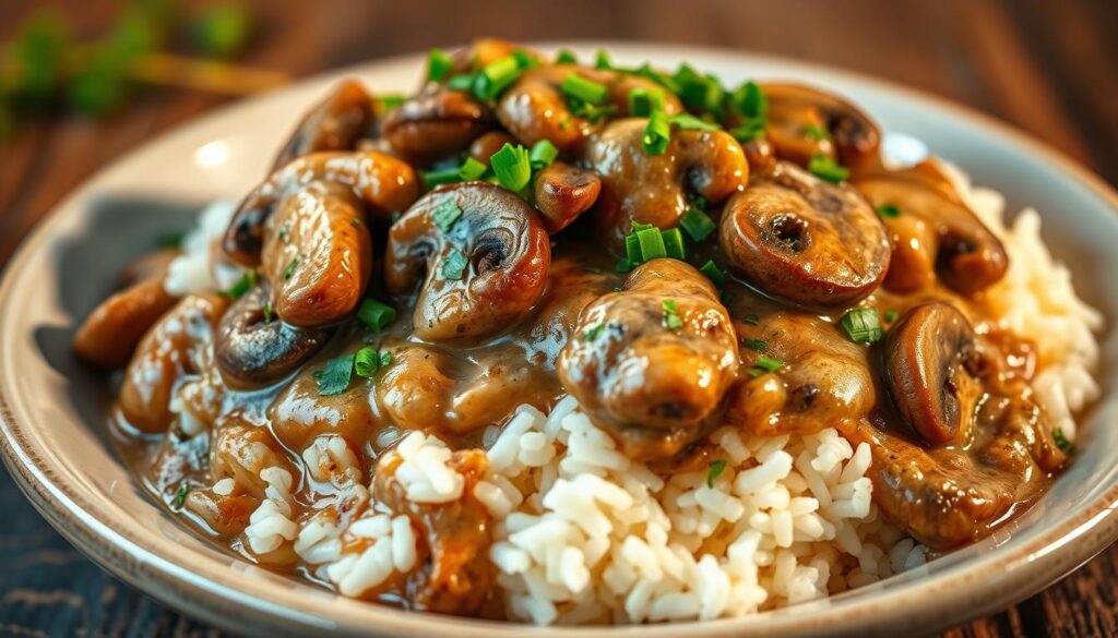 Strogonoff de Cogumelo Prato Vegetariano