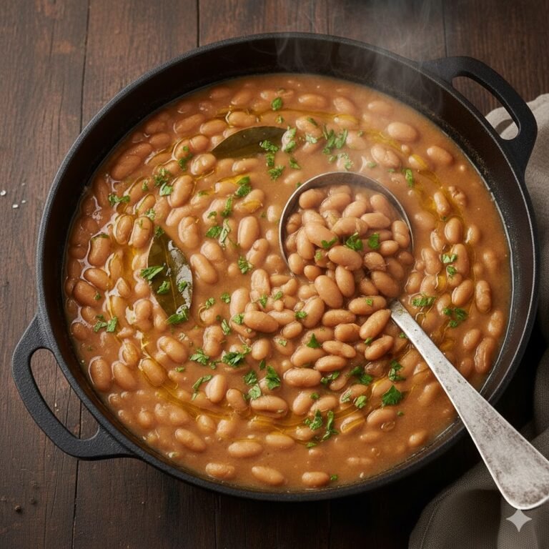 Feijão simples e saboroso com caldo cremoso e folha de louro