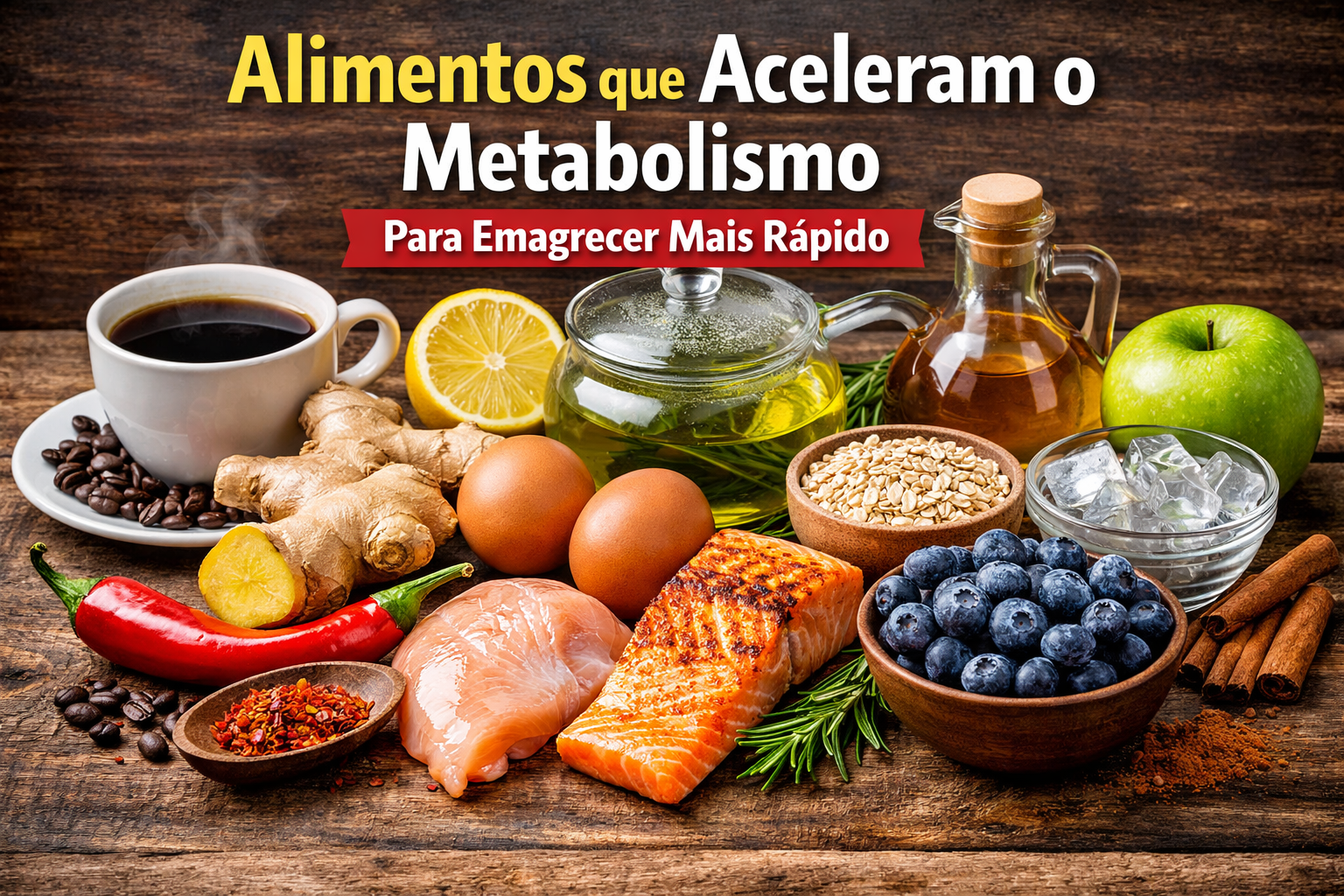 alimentos que aceleram o metabolismo como café, gengibre, ovos, aveia e pimenta para emagrecer