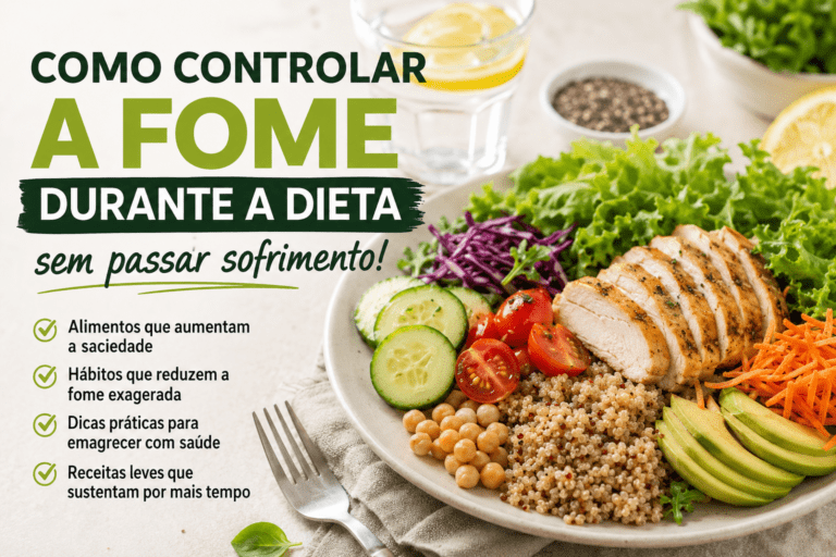 Como controlar a fome durante a dieta com alimentos saudáveis ricos em fibras e proteínas